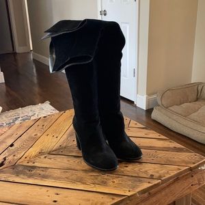 Thigh high black boots